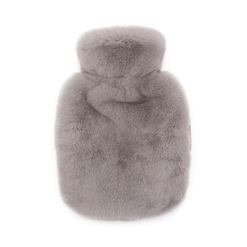 Luxury Hot Water Bottle with Rabbit Fur